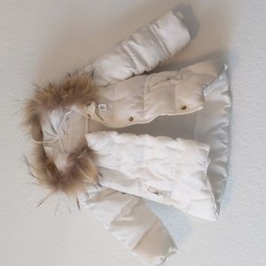 Winter puffer coat. Toddler 18-24mo. Girl winter coat. Fur lined hood
